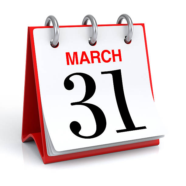 March Calendar 3D rendering number 31 stock pictures, royalty-free photos & images