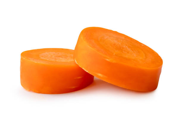 istock Beautiful orange  carrot slices in stack isolated on white background with clipping path 1769778922