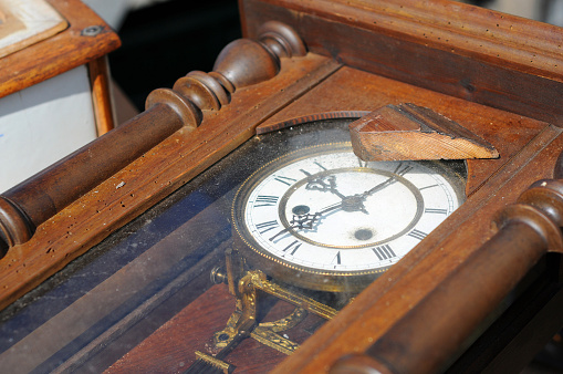 Flea Market antique grandfather clock from 1840s - Flohmarkt