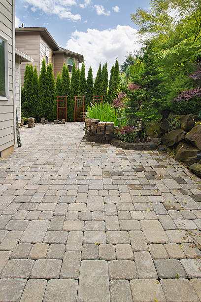 istock Backyard Brick Paver Patio with Pond 176978463