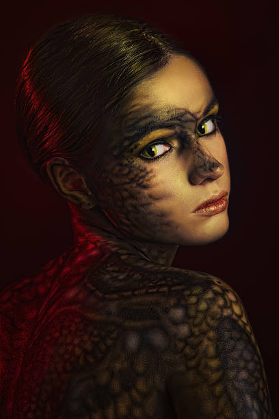 istock Brunette woman with body art 176979203