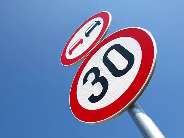 no-passing and the speed limit traffic sings