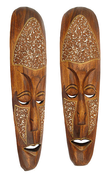 istock Wooden brown ritual mask 176979849