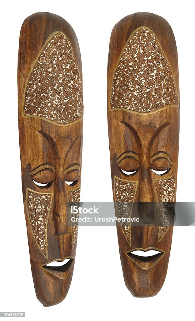 Wooden brown ritual mask This is a ritual wooden mask. African Culture Stock Photo