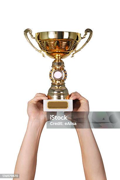 Foto de Troféu De Ouro e mais fotos de stock de Troféu - Troféu, Levantar, Movendo-se para Cima