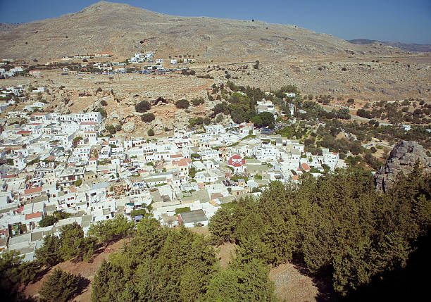 istock view of the town Lindos, Greece 176980066