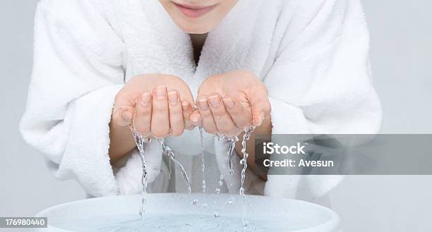 Woman Splashing Her Face With Water Stock Photo - Download Image Now - Washing Face, Human Face, Washing