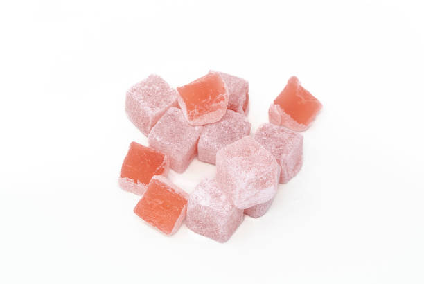 istock Lokum in rose flavor, white background. 1769807165