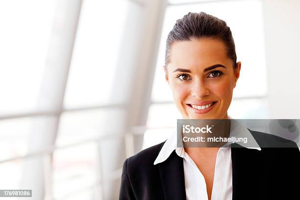 Attractive Smiling Young Businesswoman Stock Photo - Download Image Now - Adult, Adults Only, Airport