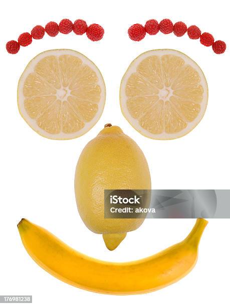 Foto de Engraçado Cara Feita De Frutas e mais fotos de stock de Abstrato - Abstrato, Alimentação Saudável, Amarelo
