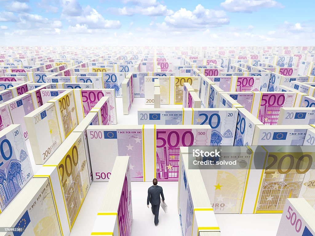 Homme en euros Labyrinthe osseux - Photo de Labyrinthe libre de droits