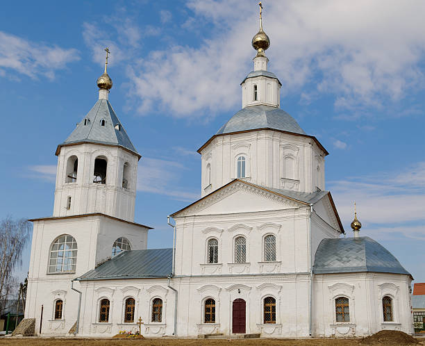 White orthodox church stock photo