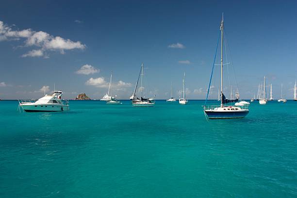 istock Clear torquoise water, island, yachts and boats 176983561