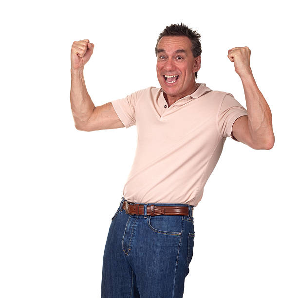 istock Happy Excited Man Punching Air with Fists 176985863