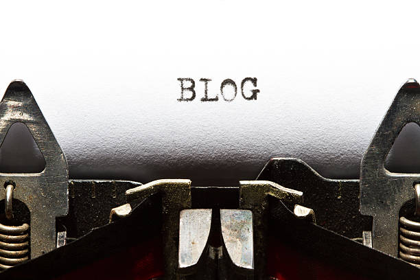 typewriter with text blog stock photo