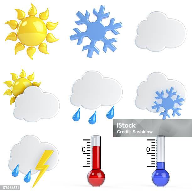 Weather Icons Stock Photo - Download Image Now - Icon Symbol, Weather, Thermometer