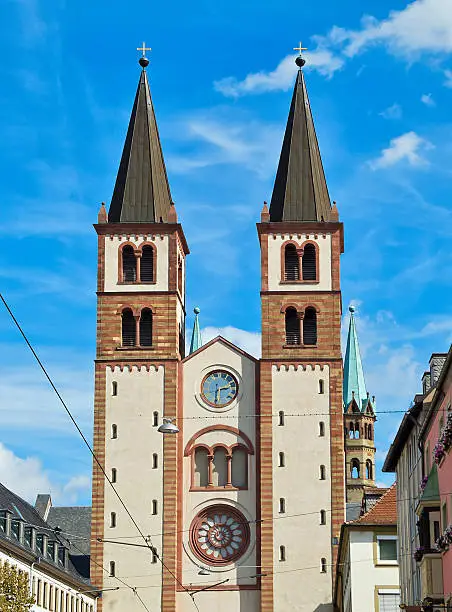 Wuerzburg Cathedral is a roman catholic cathedral in Wuerzburg, Bavaria, Germany, dedicated to Saint Kilian.