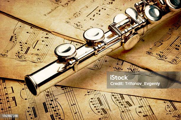 Silver Flute Stock Photo - Download Image Now - Flute - Musical Instrument, Silver - Metal, Silver Colored