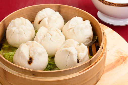 Chinese steamed bun filled with bbq pork - Dim Sum