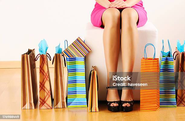 Woman With Shopping Bags Stock Photo - Download Image Now - Adult, Bag, Beautiful People