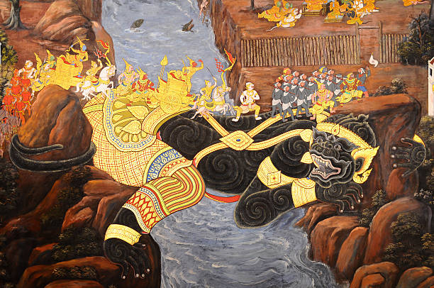 istock Thai Mural - The Ramayana novel 176988465