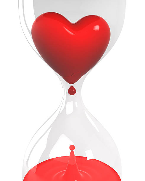 istock Hourglass with heart and blood closeup 176988572