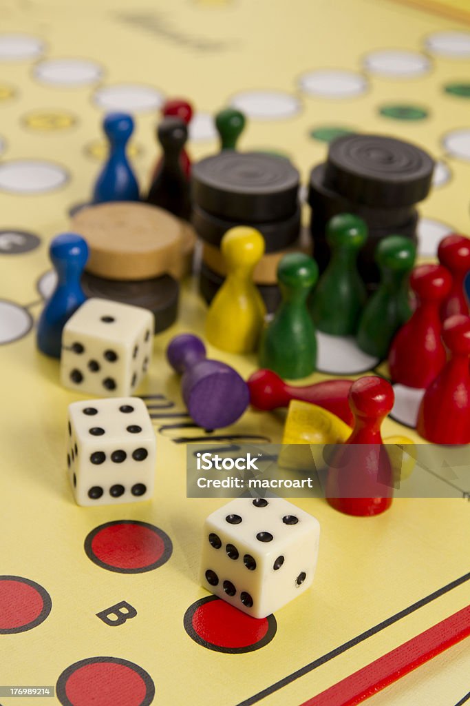 board games board games with gaming figures Board Game Stock Photo