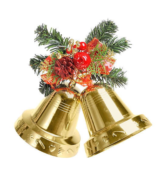 istock Bells with Christmas decoration isolated on white background 176989250