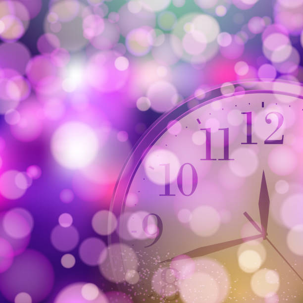 istock Happy New Year or Christmas card with golden clock. Vector 1769892989