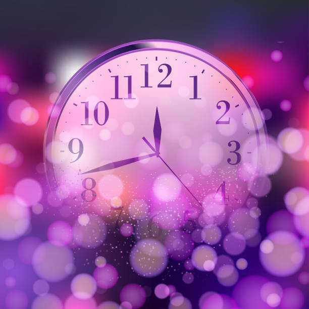 istock Happy New Year or Christmas card with golden clock. Vector 1769893512