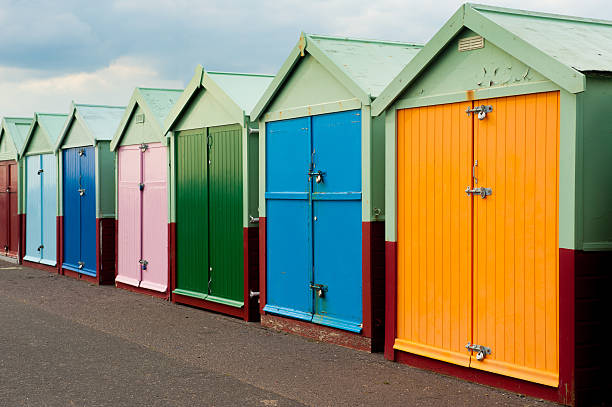 istock Brighton UK four beach huts right look 176989644