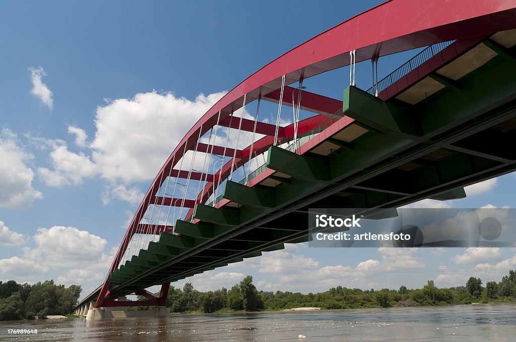 Bridge Biridge ona Vistula River in Pulawy - Poland Arch - Architectural Feature Stock Photo