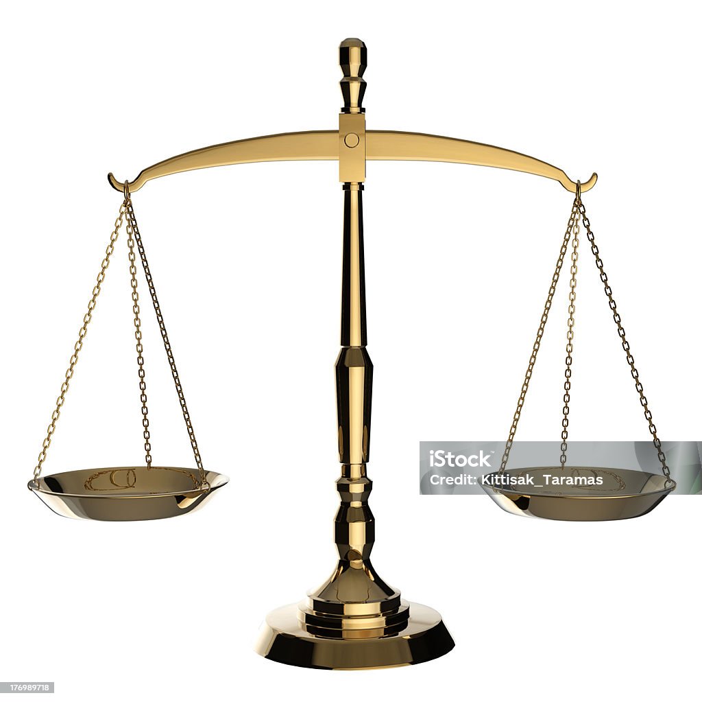 Scale d'oro della giustizia. - Foto stock royalty-free di Equilibrio