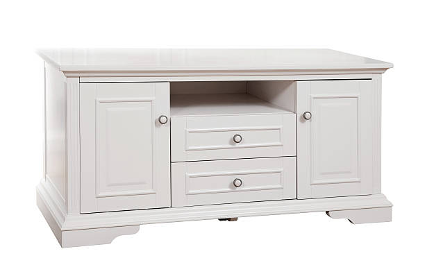 istock White wooden (TV) stand isolated, with clipping path 176989908