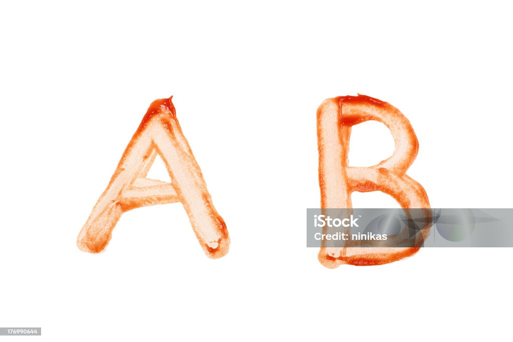 Ketchup lettera A e B - Foto stock royalty-free di Cibo