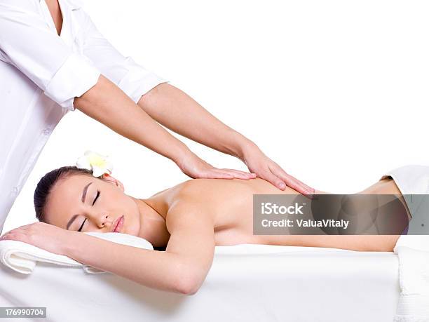 Spa Relaxing Massage For Young Beautiful Woman Stock Photo - Download Image Now - Adult, Back, Beauty