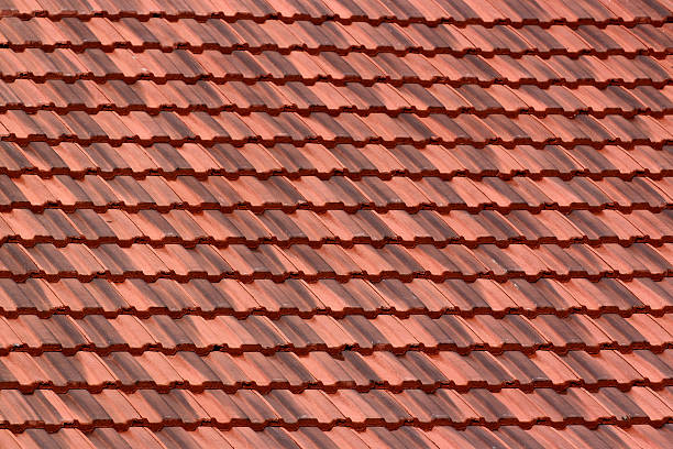 New roof tiles background texture.