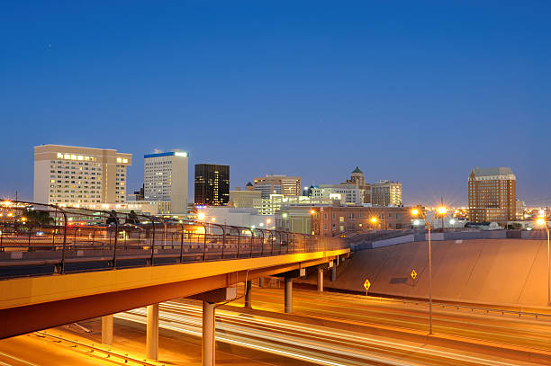 Downtown El Paso Texas at Dusk Downtown El Paso Texas as seen at dusk from the north side of Interstate 10. el paso texas photos stock pictures, royalty-free photos & images