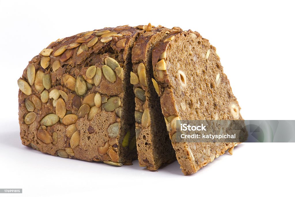 One loaf of rye bread One loaf of rye bread on a white background 7-Grain Bread Stock Photo