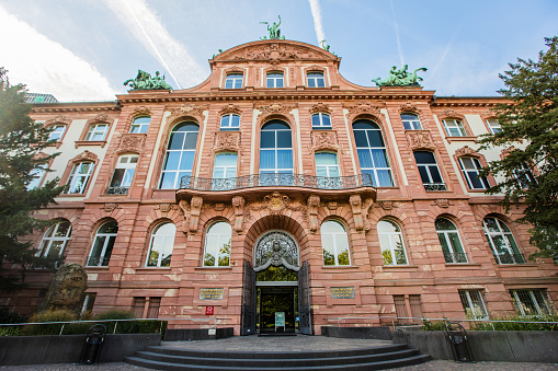 Frankfurt, Germany - September 28, 2023. Exterior of the Senckenberg Natural History Museum, built in the early 1900s. The museum collection itself was established in the early 1800s.