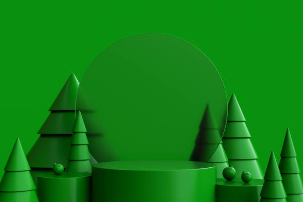 istock Cylinder podium and minimal abstract background for Christmas, 3d rendering geometric shape. 1769919826
