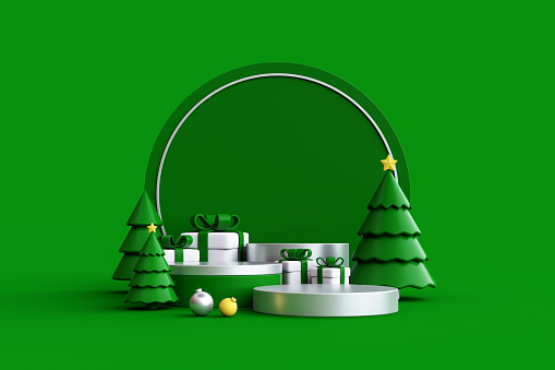 Christmas, Backgrounds, Three Dimensional, Podium, Competition Round,