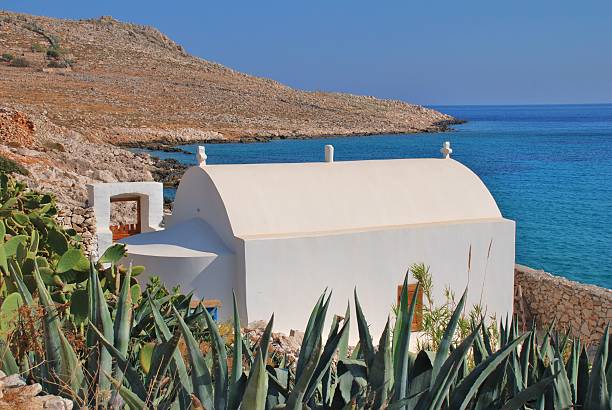istock Seaside chapel, Halki island 176992217