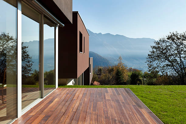 istock beautiful modern house with garden 176993093