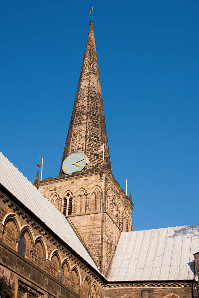 St. Cuthberts church spire stock photo