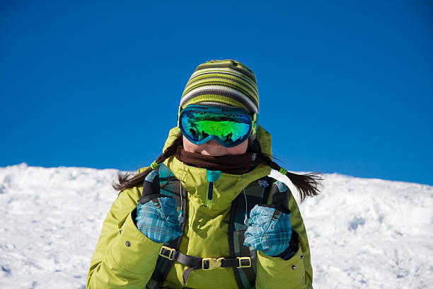 istock Snowboarder girl in bright clothes 176995130