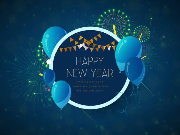 Vector illustration of Happy New Year greeting