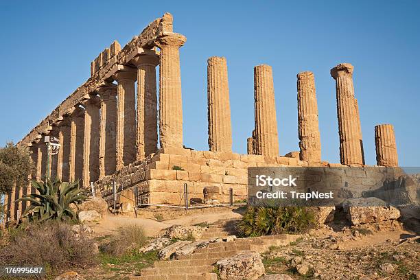 Temple Of 헤라 아그리젠토 시실리 0명에 대한 스톡 사진 및 기타 이미지 - 0명, 고대 그리스 양식, 구름 풍경