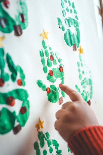istock Baby Christmas activity idea, handprint on paper 1769958631