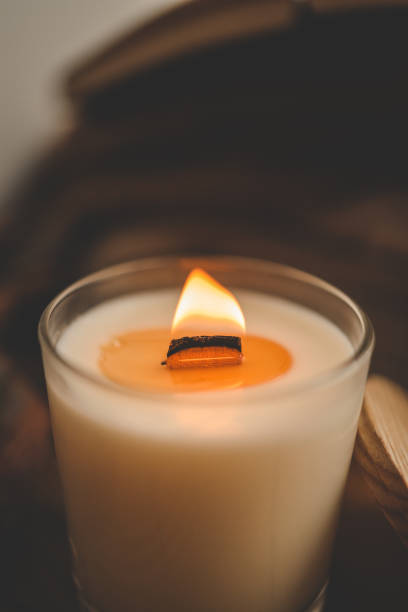 istock Burning candle in home interior, autumn aesthetics 1769959138